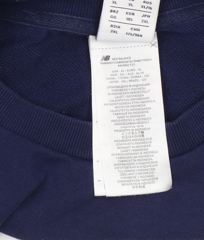 New Balance Boys Blue Crew Neck Pullover Sweatshirt Size L