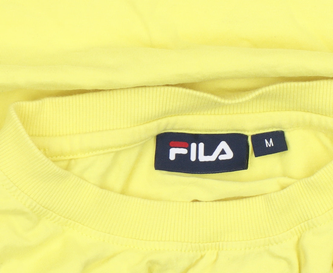 Additional view of Fila women’s yellow cropped t-shirt medium casual crew neck