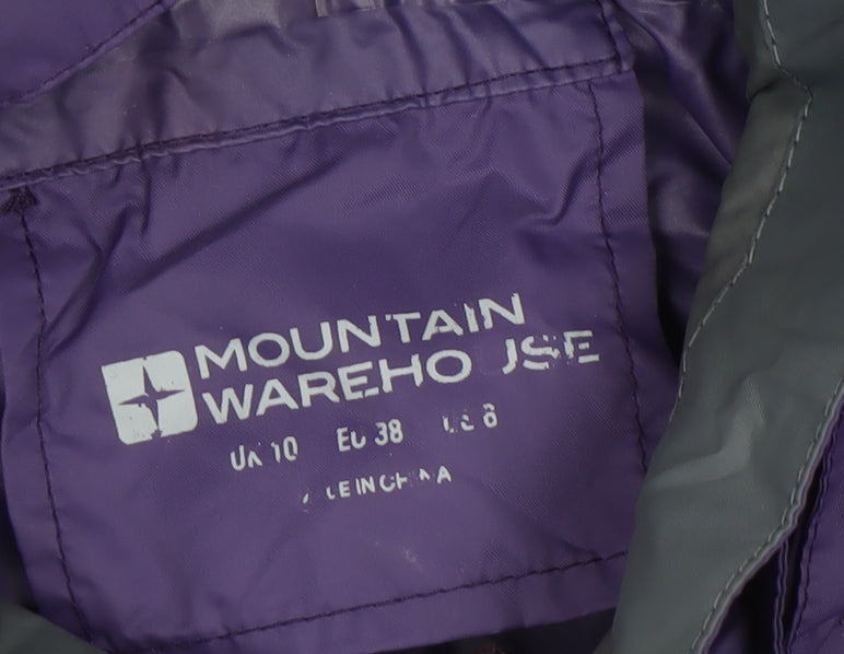 Mountain Warehouse Womens Purple Waterproof Rain Jacket Size 10