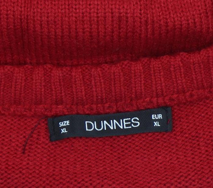 Dunnes Men Red XL Reindeer Christmas Knit Jumper