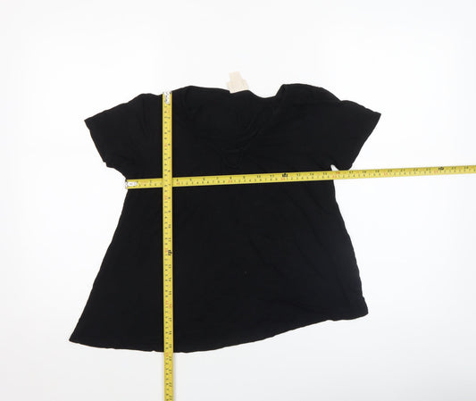 Mossimo Supply Co. Womens Black XS V-Neck Stretch Jersey T-Shirt