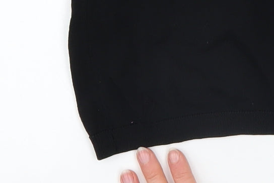 Dunnes Womens Black Embroidered Crew Neck Long Sleeve Jumper Size 8