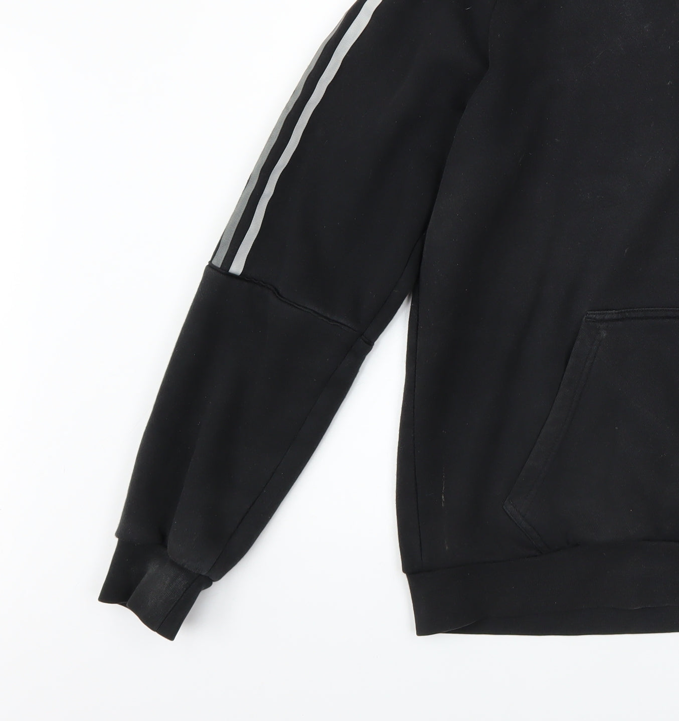 Additional view of Adidas Men's Black Pullover Hoodie, size S, Logo Fleece Sweatshirt