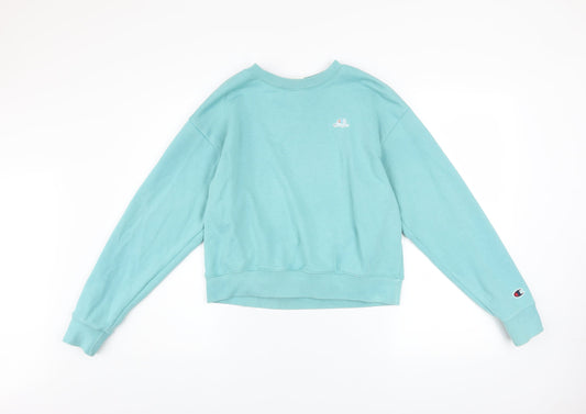 Champion Women's Blue Crew Neck Pullover Sweatshirt Medium