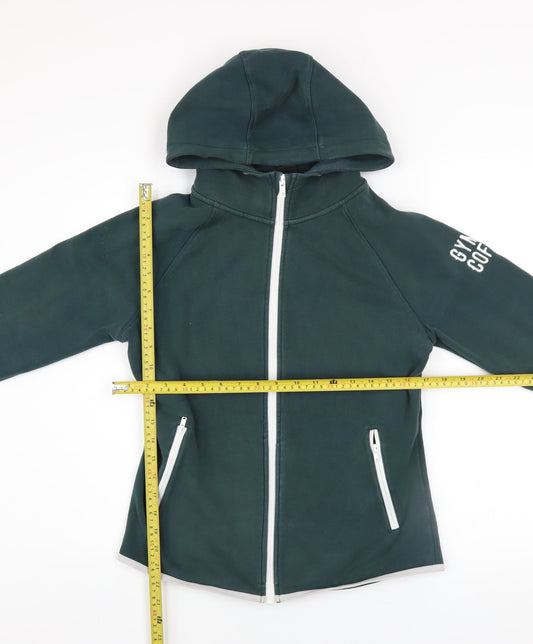 Gym+Coffee Womens Green Full Zip Hoodie Size L Cotton Blend