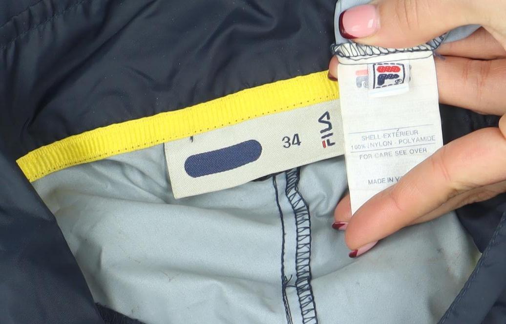 FILA Men's Blue 34 Retro Windbreaker Jacket with Zip and Logo