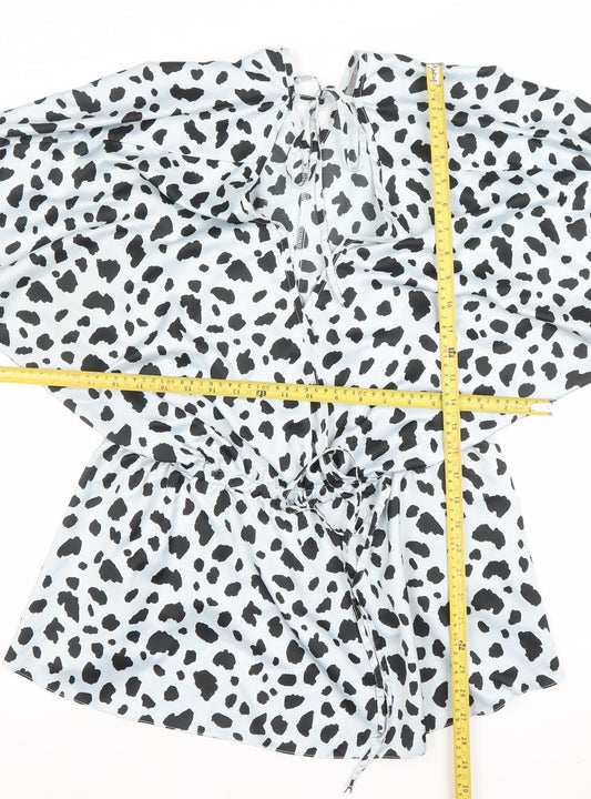 ASOS Women’s White Animal Print Tunic Blouse Size 18