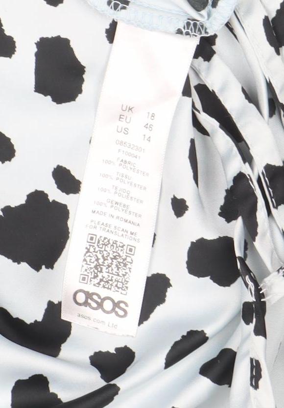 ASOS Women’s White Animal Print Tunic Blouse Size 18