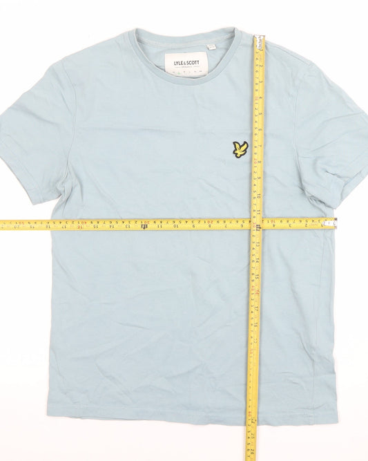 Lyle & Scott Organic Blue Cotton Men's M Crew Neck Short Sleeve T-Shirt