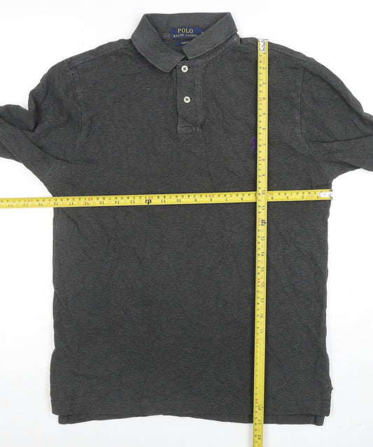 Ralph Lauren Men’s Grey Slim Fit Long Sleeve Polo Shirt M