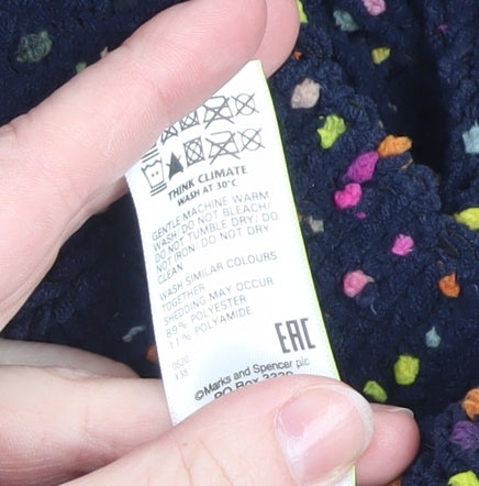 Marks and Spencer Womens Blue Colourful Knit Crew Neck Pullover Jumper M