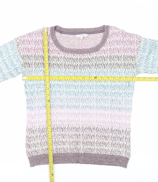 FatFace Womens Multicoloured Knit Crew Neck Jumper Size 10