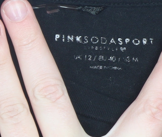 Pink Soda Sport Womens Black Cropped Long Sleeve T-Shirt Size 12