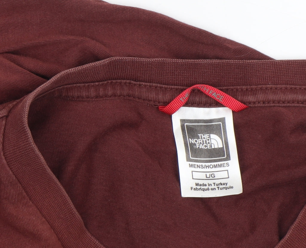 The North Face Men's Brown Long Sleeve Cotton Top Size L