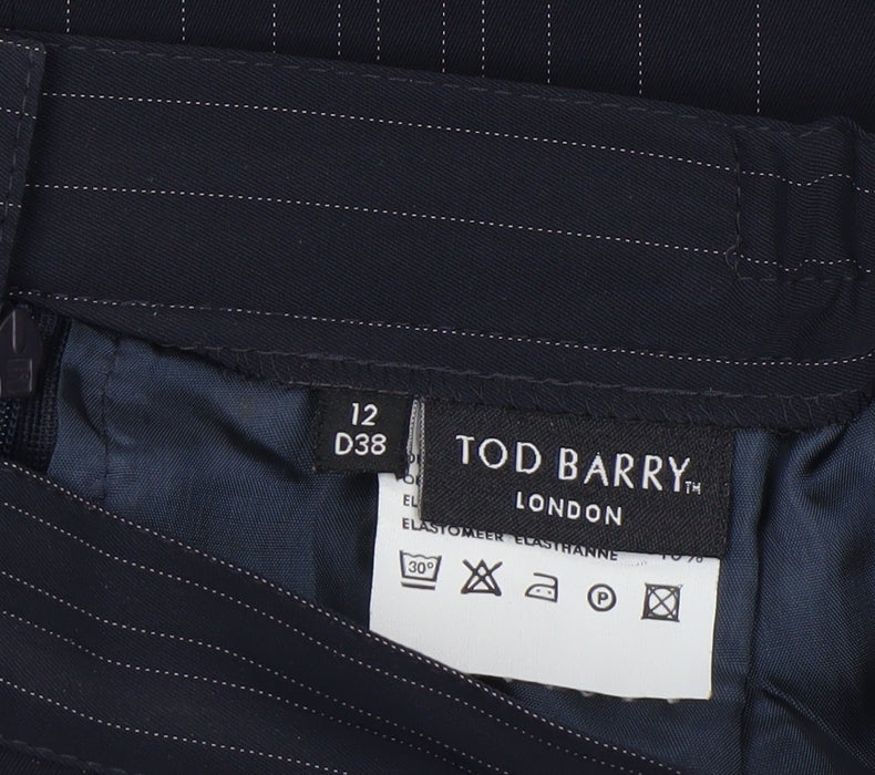 Tod Barry Women Black Pinstripe Stretch Pencil Skirt Size 12