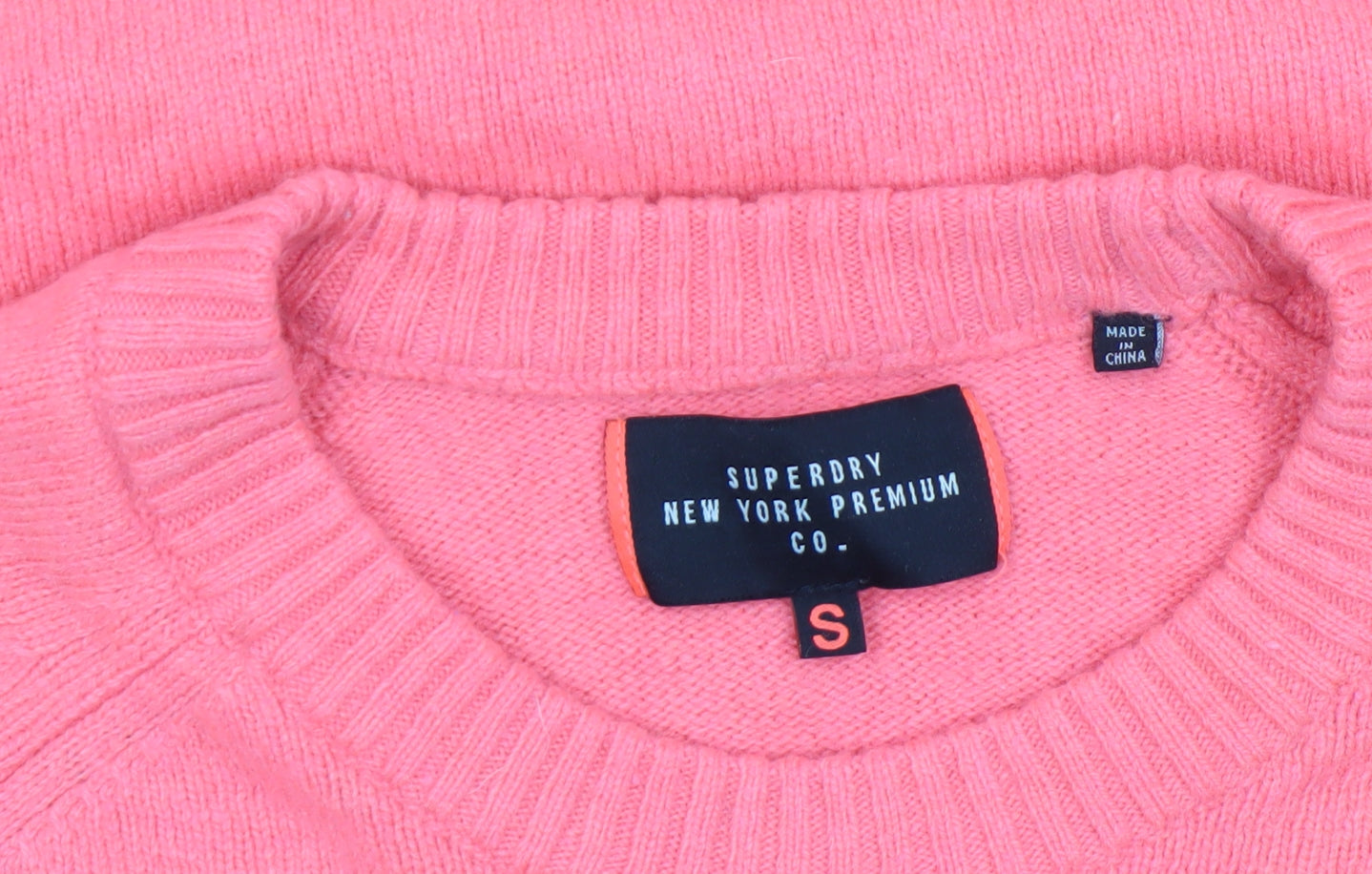 Superdry Womens Pink Wool Crew Neck Long Sleeve Pullover Jumper Size S