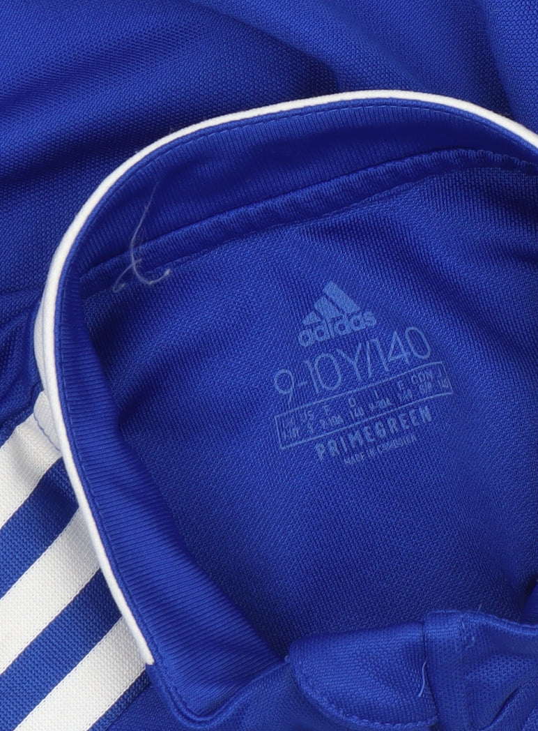 Adidas Boys Blue Long Sleeve 1/4 Zip Football Training Top 9-10 Years