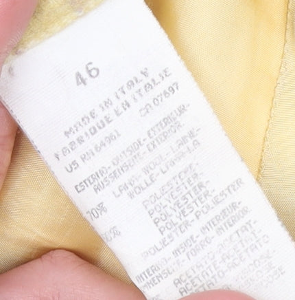 Sisley Women Yellow Check Wool Knee Length Pencil Skirt Size 14