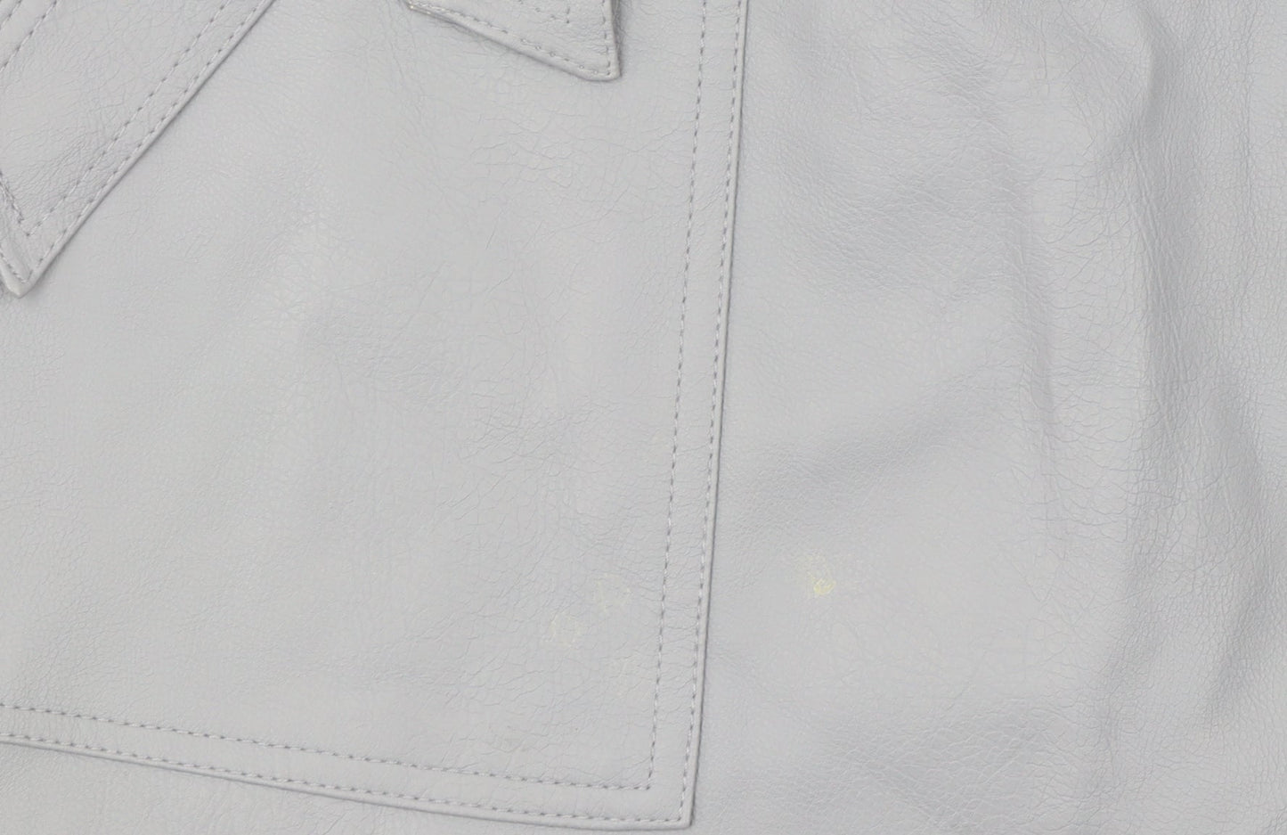 Vero Moda Women’s Grey Faux Leather Mini Skirt L Belted Pockets