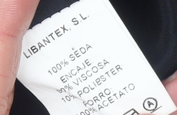 Maria Coca Women’s Black Midi Fit & Flare Silk Dress Size 16