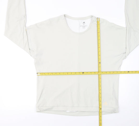 Adidas Women’s White Climalite Running Top XL Long Sleeve Sports Tee