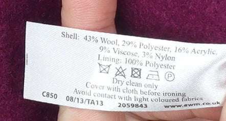 Additional view of Honor Millburn Women’s Purple Wool Blend Mid-Length Coat, size UK 12