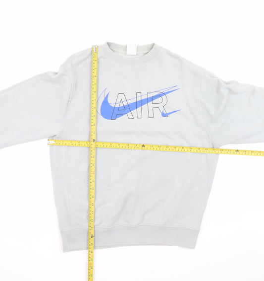 Nike Men's Grey AIR Logo Pullover Sweatshirt Size S