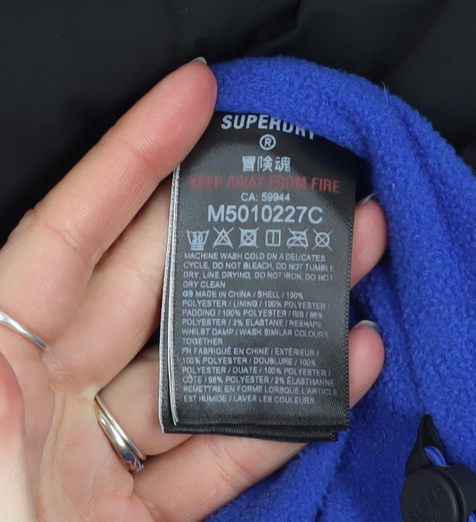 Superdry Men's Black 3XL Hooded Puffer Jacket Winter Coat