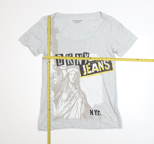 DKNY Jeans Men's Grey Graphic Print T-Shirt Medium