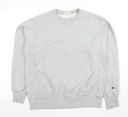 Champion Men's Grey Reverse Weave Pullover Sweatshirt Medium