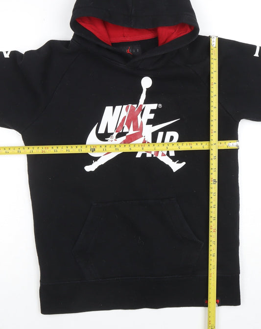 Nike Air Jordan Boys Black Pullover Hoodie 12-13 Years Graphic Print