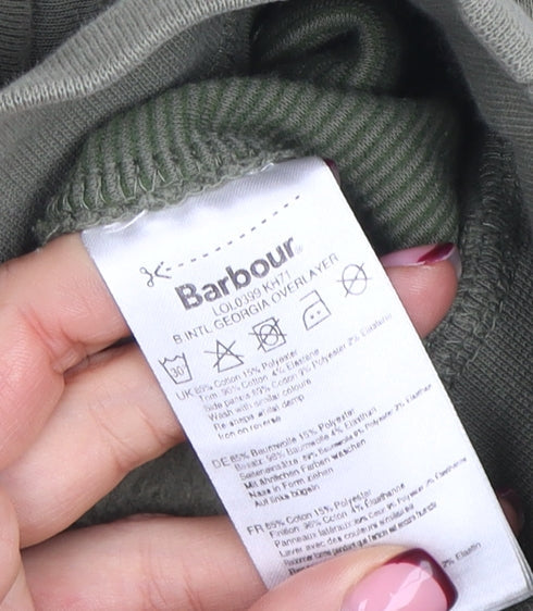 Barbour International Khaki Women's Size 14 Funnel Neck Pullover Sweatshirt