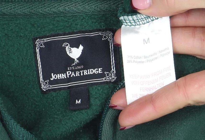 John Partridge Men's Green 1/2 Zip Fleece Sweatshirt Size M