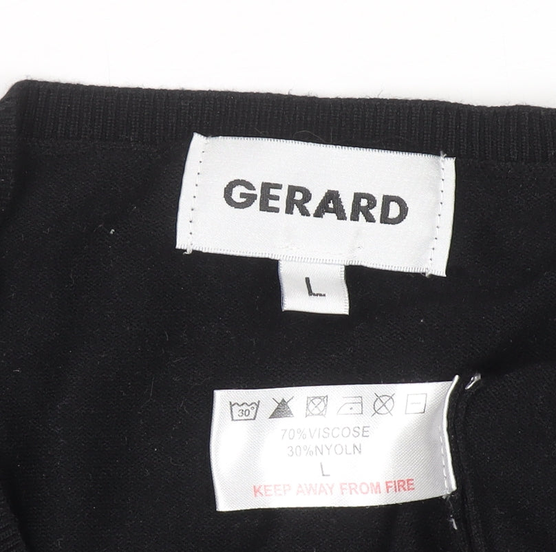 Brand and care label for Gerard Women's Black L Knit Beaded Crew Neck Winter Jumper