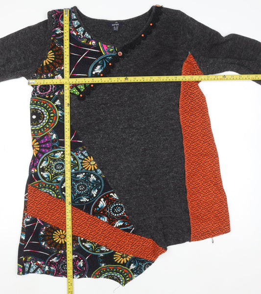 Samya Women’s Multicoloured Geometric Tunic Jumper Size 16