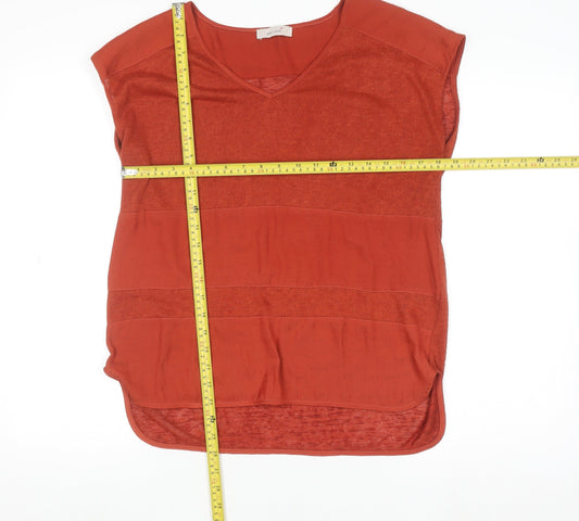 Marks and Spencer Women's Brown Sleeveless V-Neck Blouse Size 12