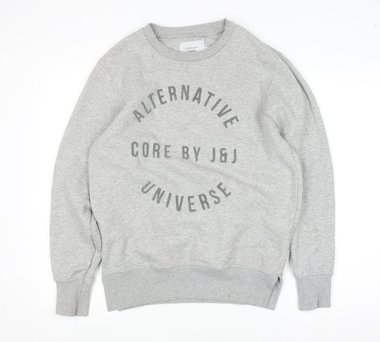 Jack & Jones Men's Grey Crew Neck Graphic Sweatshirt Size M