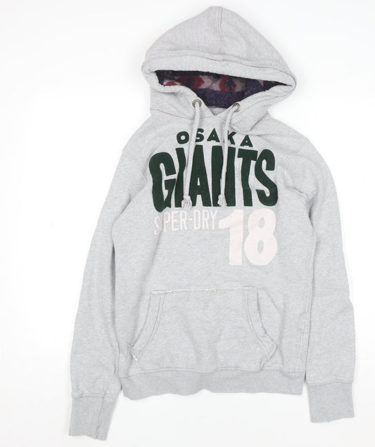 Superdry Women’s Grey Osaka Giants Hoodie Size L Cotton Blend