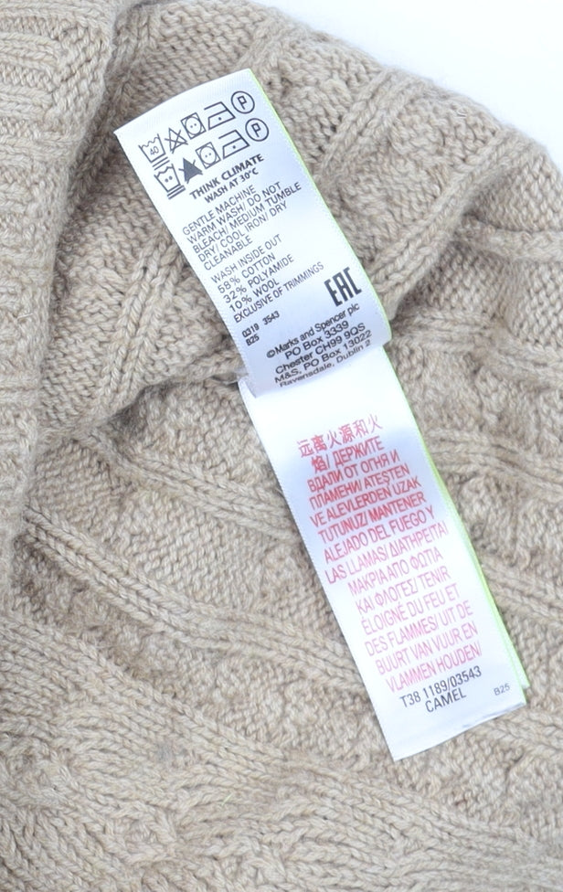 Marks and Spencer Womens Beige Knit Midi Pencil Skirt Size S