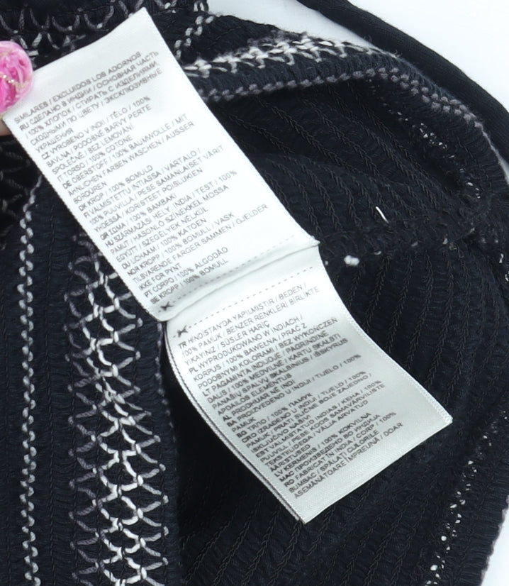 Superdry Womens Black Cropped Beaded Strappy Tank Top Size 6