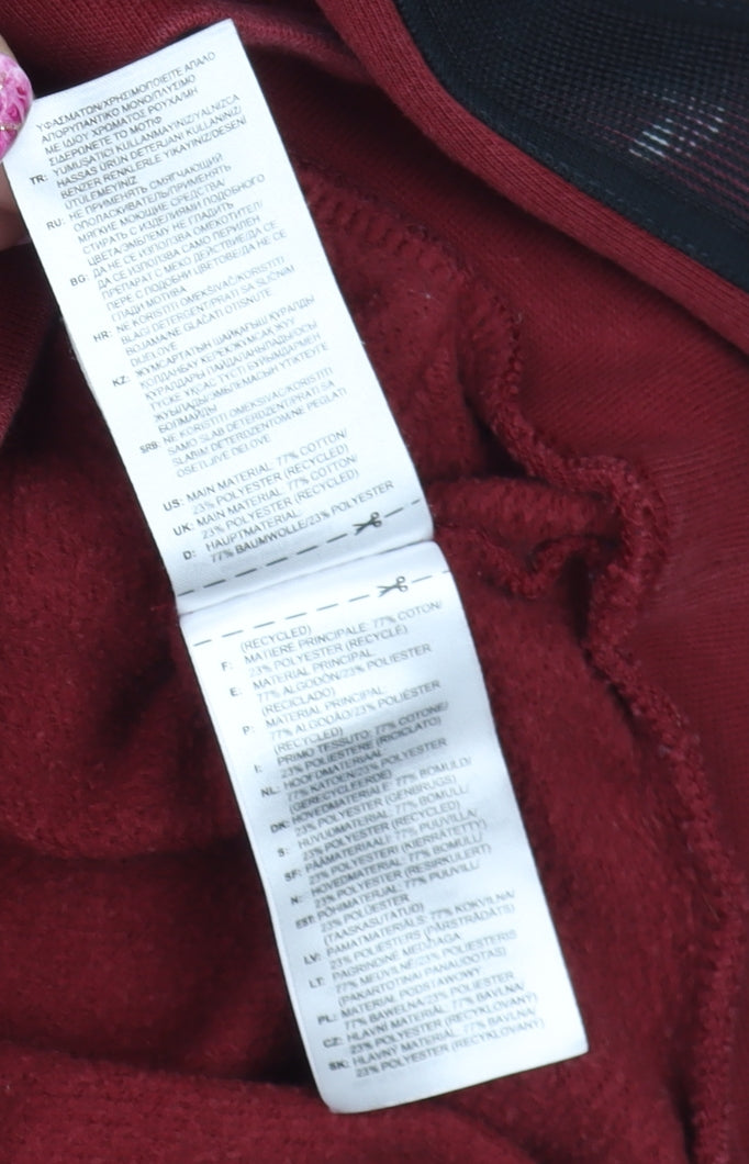 Additional view of Adidas boys’ burgundy hoodie 11-12 years pullover cotton blend logo
