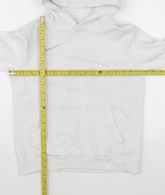 Nike Teens White Pullover Hoodie M Fleece Sportswear