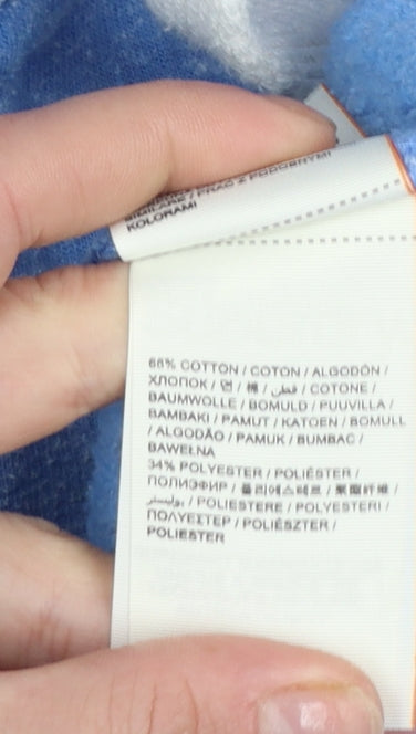 Superdry Men's Blue Full Zip Hoodie Size M Cotton Blend