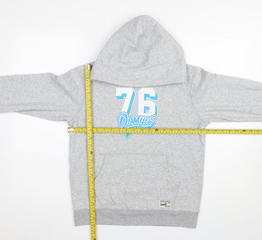 Domyos Boys Grey Pullover Hoodie 14 Years Athletic Graphic Print