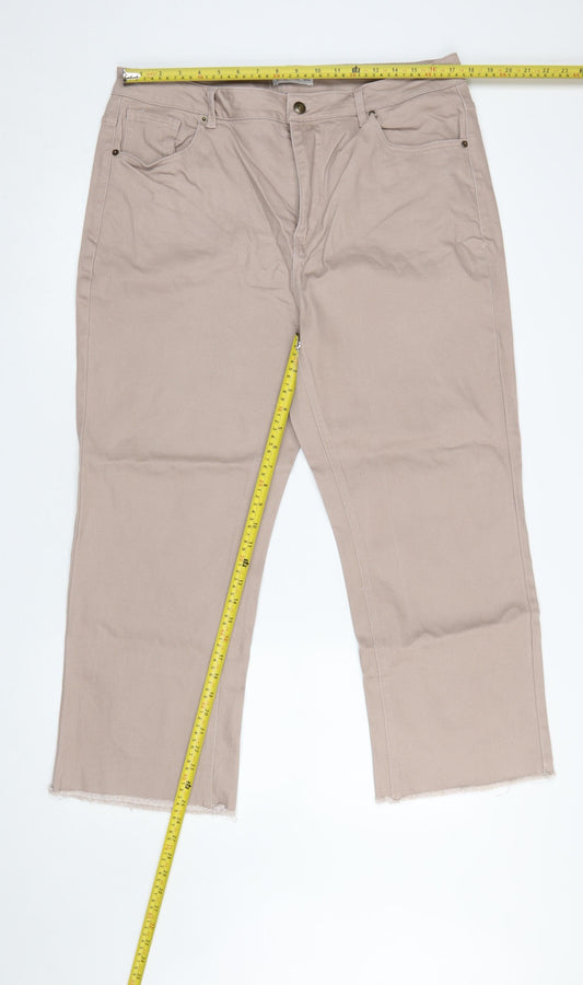 Gallery Women’s Beige Straight Leg Stretch Jeans Size 18