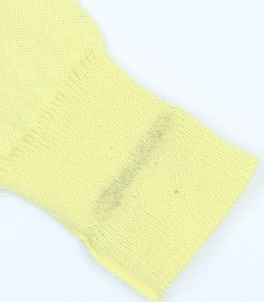 Slazenger Men's Yellow V-Neck Acrylic Jumper Size M