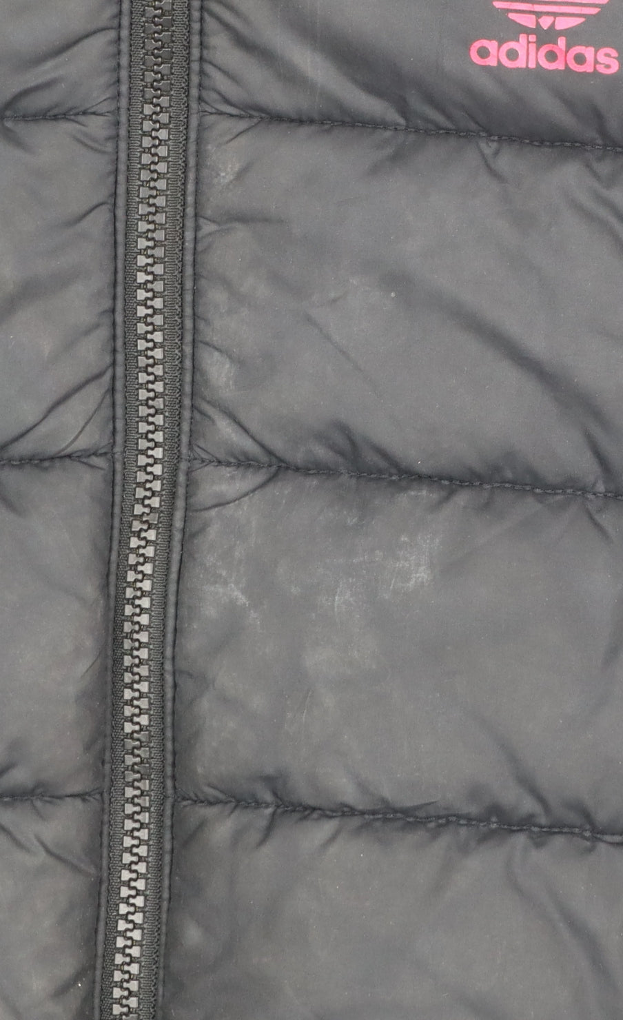 Additional view of Adidas girls’ black hooded puffer jacket 9-10 years quilted full zip