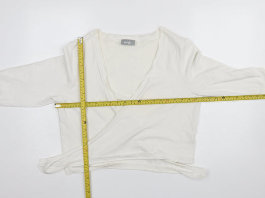 Wallis Women’s Ivory Wrap V-Neck 3/4 Sleeve Knit Jumper L