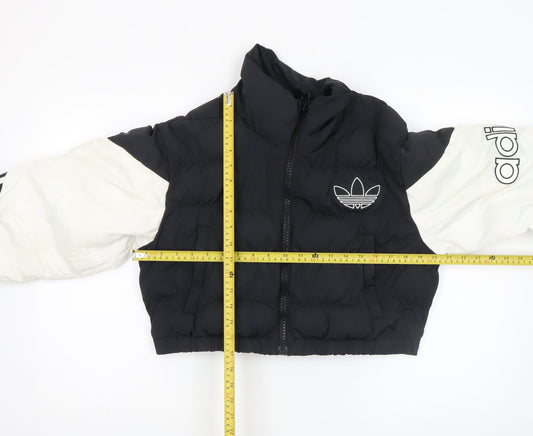Adidas Women's Black Cropped Puffer Jacket Size L