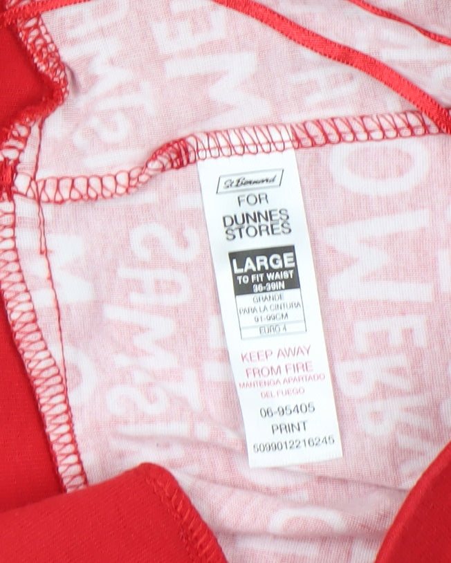 Additional view of Dunnes men’s red christmas graphic cotton pyjama set l